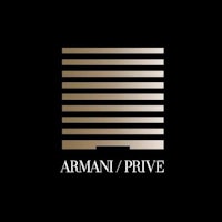armani privé logo on a black background