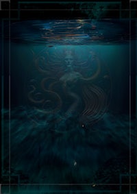 a mermaid in the water with a mermaid's head