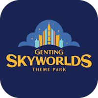 the logo for getting skyworlds theme park