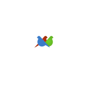 the finch logo on a black background