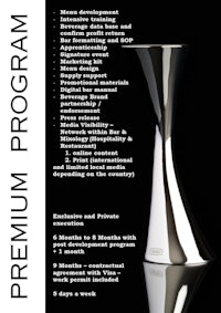 a flyer for the premium program with a silver vase