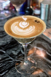 a martini on a table
